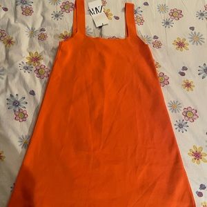 Zara dress bright orange size M - never worn